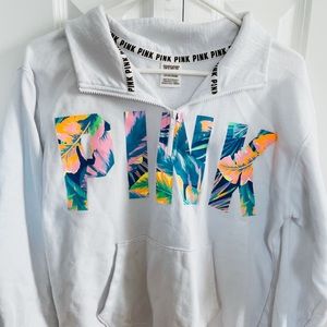 PINK Quarter Zip Pullover Sweatshirt